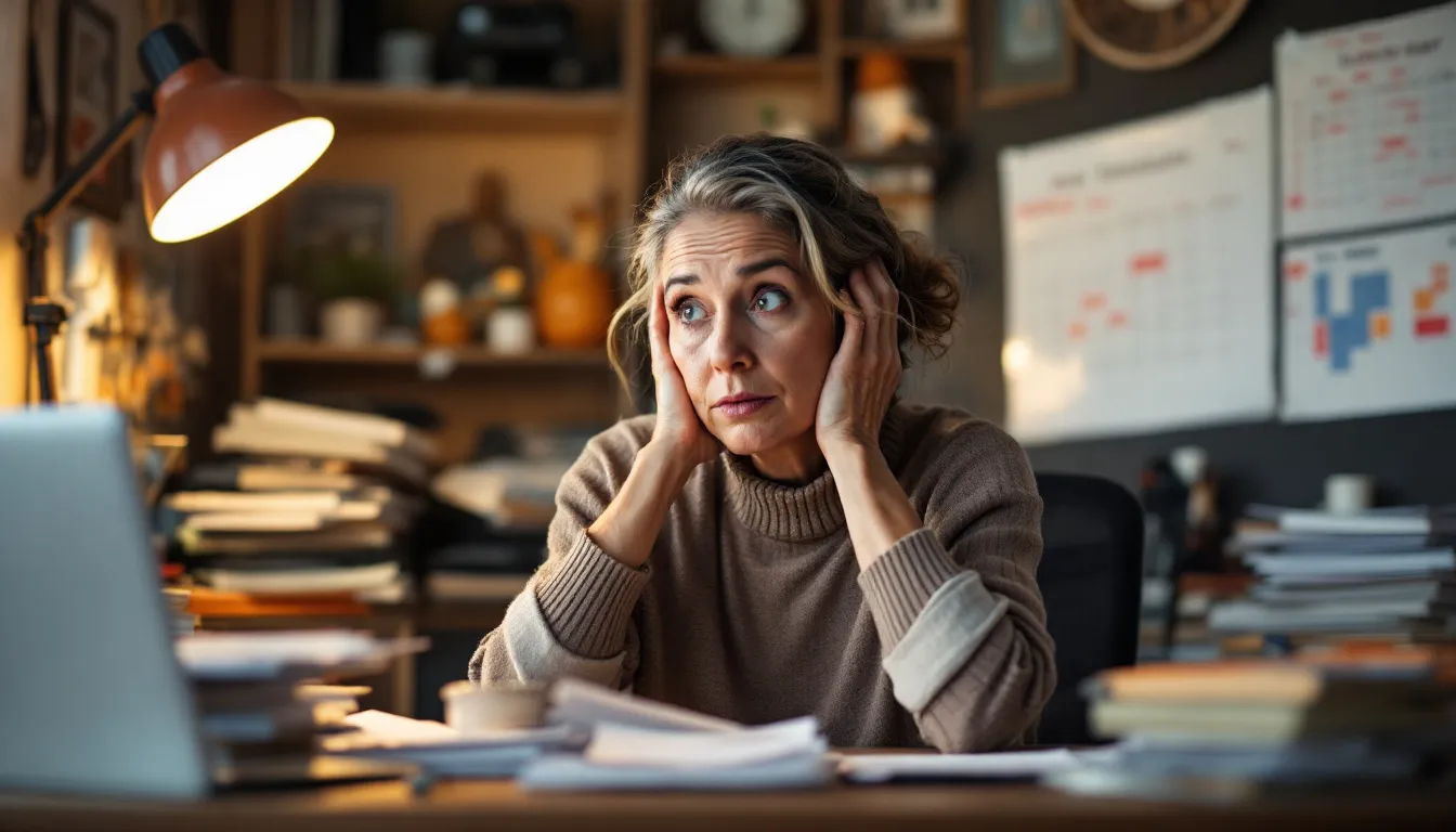 A small business owner sits at a desk, anxiously glancing at a calendar while waiting for a new tradeline to appear on their credit report, hoping it will enhance their strong business credit profile. The scene conveys a sense of anticipation regarding the impact of this new credit account on their overall credit health and future financial opportunities.