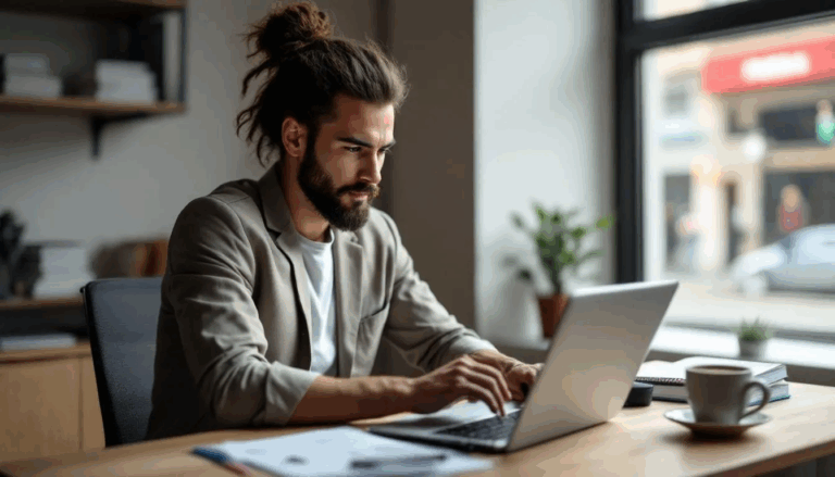 Bad Credit Business Line of Credit - A small business owner is contemplating various financing options for a bad credit business line of credit, focusing on how their business credit score and payment history might affect their ability to secure funds. The image captures the thoughtful expression of the owner as they weigh the pros and cons of different business loans and lines of credit to manage cash flow effectively.