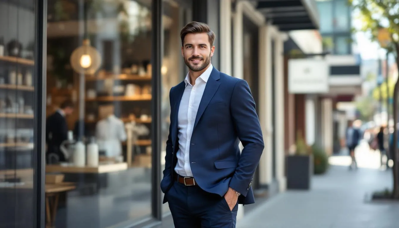A confident small business owner stands proudly in their shop, showcasing their success after securing an SBA loan, which includes various fees such as the sba guarantee fee and other upfront costs. The image captures the essence of small business growth and the positive impact of SBA loans on entrepreneurs.