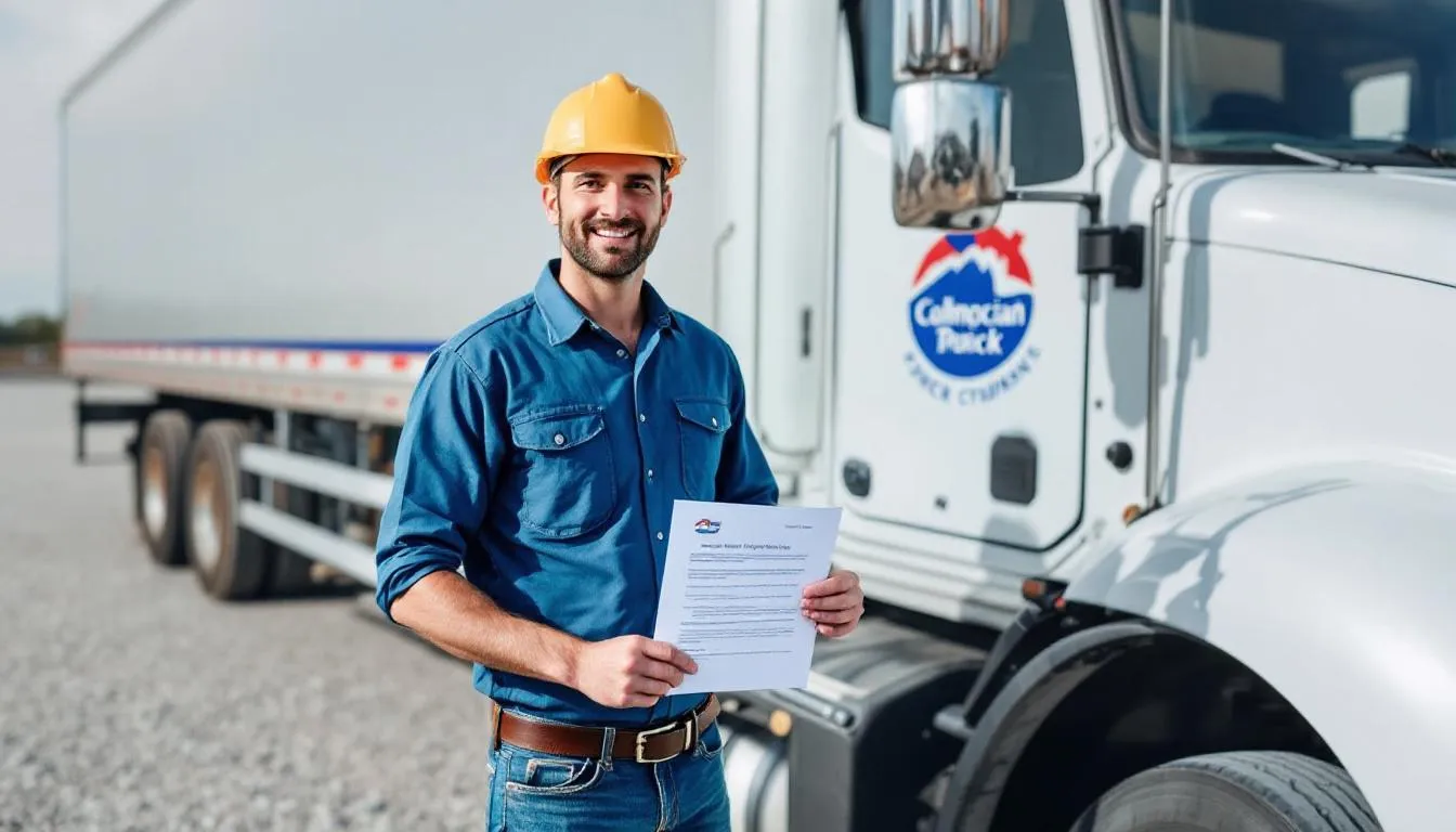 A truck driver stands proudly in front of their semi-truck, having successfully secured an SBA commercial vehicle loan to finance their business. This financing solution supports their trucking company, helping to manage associated costs and improve cash flow for day-to-day operations.