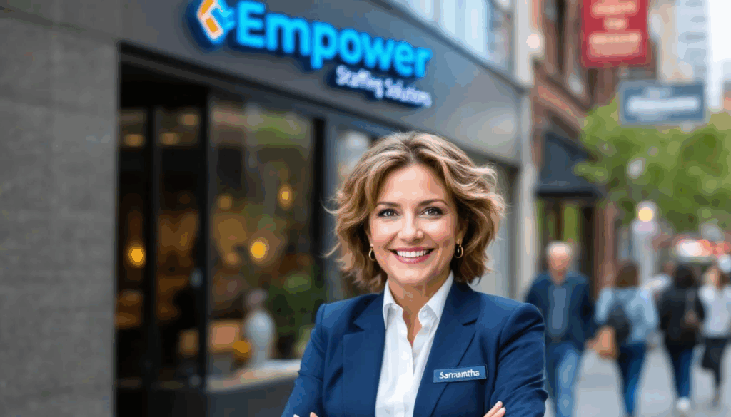 How to Start an Express Employment Professionals Franchise - A small business owner is seen in a professional business setting, preparing to launch an express employment professionals franchise. The image conveys the excitement of starting a new venture in the temporary staffing industry, highlighting the potential for job seekers and the support available for franchise owners seeking express services.